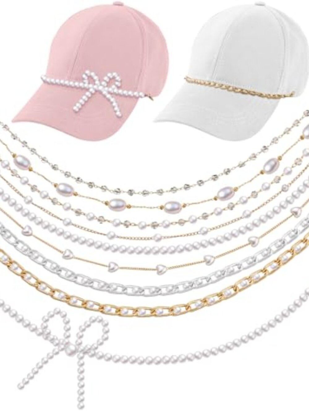 9 Pcs‎ Trucker Hat Chains Trucker Hat Charms Women Man Bill Decoration
